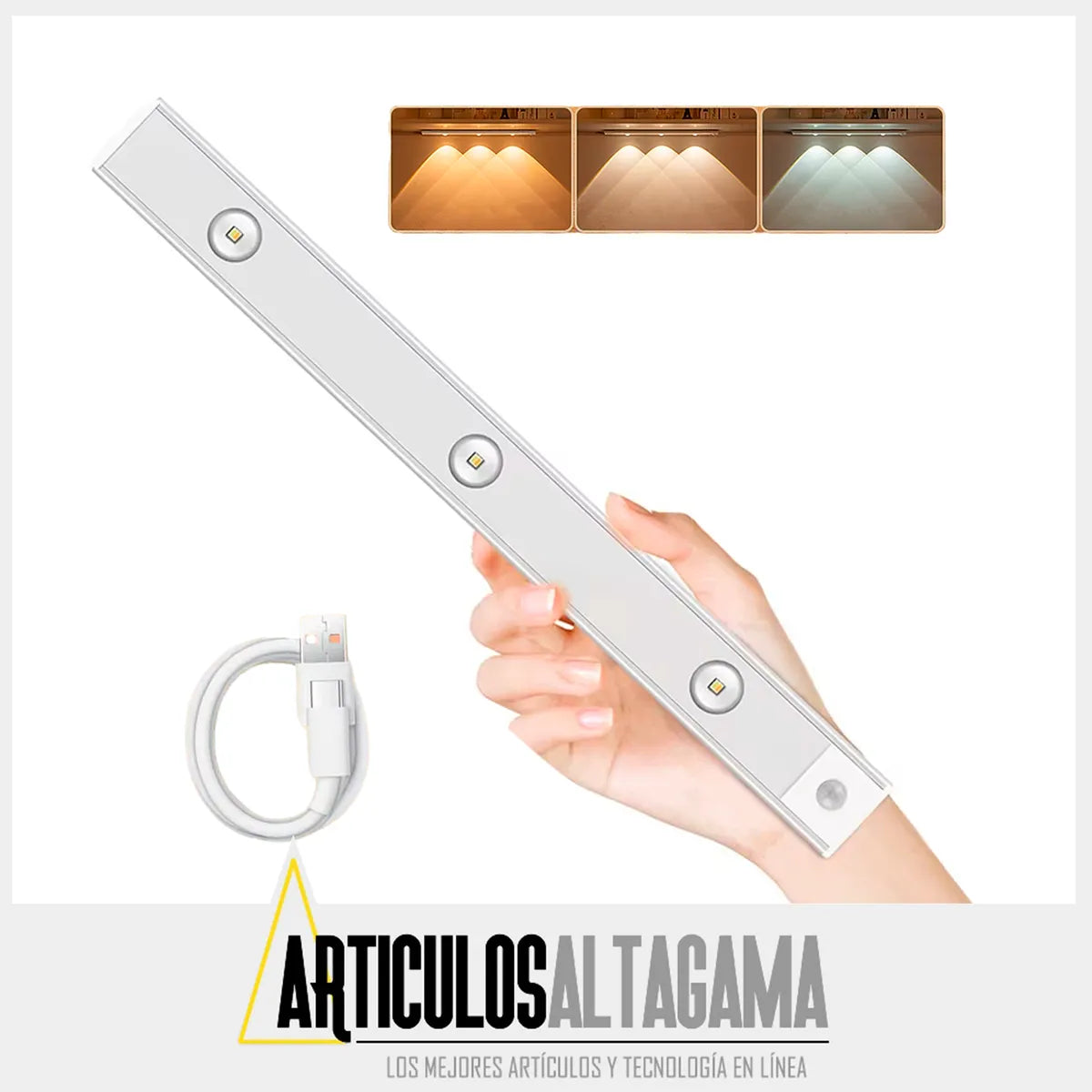 Luz led con sensor movimiento 40cm